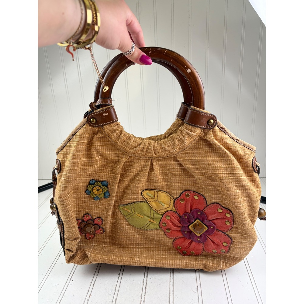 Fossil Vintage Y2K Woven Bohemian Boho Floral Shoulder Crossbody Bag - Picture 3 of 14